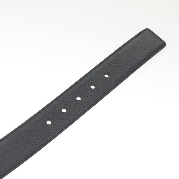 GUCCI Belt Leather Outlet 38.2"" Navy Silver 449716 Auth 123067