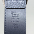 GUCCI Belt Leather Outlet 38.2"" Navy Silver 449716 Auth 123068-10