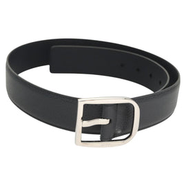 GUCCI Belt Leather Outlet 38.2"" Navy Silver 449716 Auth 123068