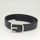 GUCCI Belt Leather Outlet 38.2"" Navy Silver 449716 Auth 123068-2