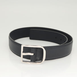 GUCCI Belt Leather Outlet 38.2"" Navy Silver 449716 Auth 123068 - 0
