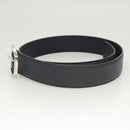 GUCCI Belt Leather Outlet 38.2"" Navy Silver 449716 Auth 123068-4