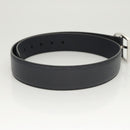 GUCCI Belt Leather Outlet 38.2"" Navy Silver 449716 Auth 123068-5
