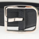 GUCCI Belt Leather Outlet 38.2"" Navy Silver 449716 Auth 123068-6