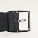 GUCCI Belt Leather Outlet 38.2"" Navy Silver 449716 Auth 123068-7