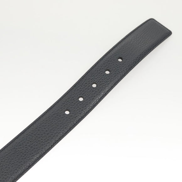 GUCCI Belt Leather Outlet 38.2"" Navy Silver 449716 Auth 123068