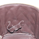 CHANEL Matelasse COCO Mark Vanity Pouch Lamb Skin Dark Brown CC Auth 123070-20