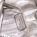 Salvatore Ferragamo Gancini Tote Bag Leather Silver Auth 123071-12