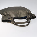 Salvatore Ferragamo Gancini Tote Bag Leather Silver Auth 123071-6