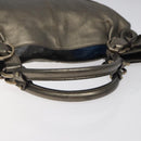 Salvatore Ferragamo Gancini Tote Bag Leather Silver Auth 123071-7