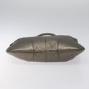 Salvatore Ferragamo Gancini Tote Bag Leather Silver Auth 123071-5