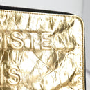 CHANEL Clutch Bag Leather Gold CC Auth 123083V-19