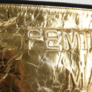 CHANEL Clutch Bag Leather Gold CC Auth 123083V-20