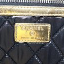 CHANEL Clutch Bag Leather Gold CC Auth 123083V-21