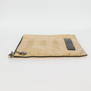 CHANEL Clutch Bag Leather Gold CC Auth 123083V-3