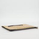 CHANEL Clutch Bag Leather Gold CC Auth 123083V-5