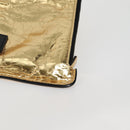 CHANEL Clutch Bag Leather Gold CC Auth 123083V-14