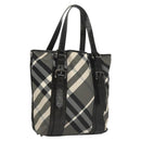 BURBERRY Nova Check Tote Bag Nylon Gray Auth 123098-1