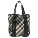BURBERRY Nova Check Tote Bag Nylon Gray Auth 123098-2