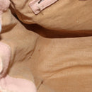 FENDI Celeria Shoulder Bag Leather Beige Silver Auth 123101-19