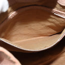 FENDI Celeria Shoulder Bag Leather Beige Silver Auth 123101-20