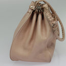 FENDI Celeria Shoulder Bag Leather Beige Silver Auth 123101-3