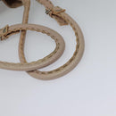 FENDI Celeria Shoulder Bag Leather Beige Silver Auth 123101-7