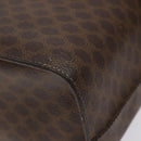 CELINE Macadam Canvas Vanity Bag PVC Leather Brown Gold Auth 123102-15