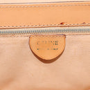 CELINE Macadam Canvas Vanity Bag PVC Leather Brown Gold Auth 123102-19