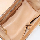 CELINE Macadam Canvas Vanity Bag PVC Leather Brown Gold Auth 123102-11