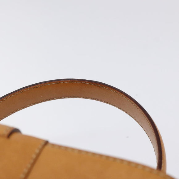 CELINE Macadam Canvas Vanity Bag PVC Leather Brown Gold Auth 123102