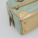 GUCCI GG Canvas Hand Bag Light Blue Gold 000 0352 Auth 123105-14