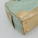 GUCCI GG Canvas Hand Bag Light Blue Gold 000 0352 Auth 123105-16
