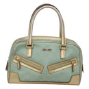 GUCCI GG Canvas Hand Bag Light Blue Gold 000 0352 Auth 123105-13