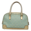 GUCCI GG Canvas Hand Bag Light Blue Gold 000 0352 Auth 123105-2