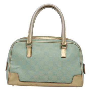 GUCCI GG Canvas Hand Bag Light Blue Gold 000 0352 Auth 123105 - 0