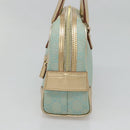 GUCCI GG Canvas Hand Bag Light Blue Gold 000 0352 Auth 123105-4