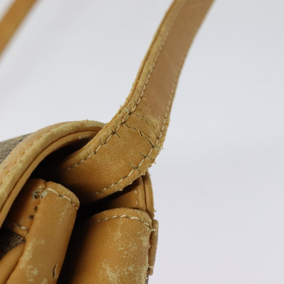 GUCCI Micro GG Supreme Web Sherry Line Shoulder Bag PVC Beige Gold Auth 123106