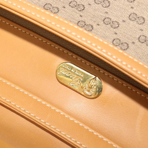 GUCCI Micro GG Supreme Web Sherry Line Shoulder Bag PVC Beige Gold Auth 123106