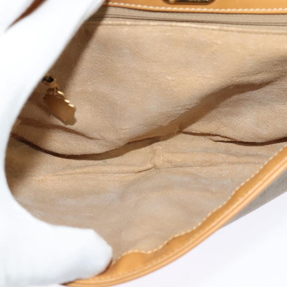 GUCCI Micro GG Supreme Web Sherry Line Shoulder Bag PVC Beige Gold Auth 123106