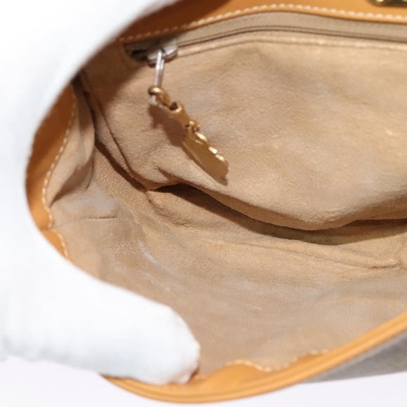 GUCCI Micro GG Supreme Web Sherry Line Shoulder Bag PVC Beige Gold Auth 123106