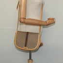 GUCCI Micro GG Supreme Web Sherry Line Shoulder Bag PVC Beige Gold Auth 123106-23
