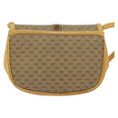 GUCCI Micro GG Supreme Web Sherry Line Shoulder Bag PVC Beige Gold Auth 123106-3