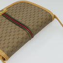 GUCCI Micro GG Supreme Web Sherry Line Shoulder Bag PVC Beige Gold Auth 123106-6