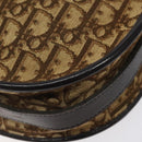 Christian Dior Trotter Canvas Shoulder Bag Brown Gold Auth 123107-9