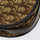 Christian Dior Trotter Canvas Shoulder Bag Brown Gold Auth 123107-14