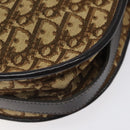 Christian Dior Trotter Canvas Shoulder Bag Brown Gold Auth 123107-15
