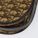 Christian Dior Trotter Canvas Shoulder Bag Brown Gold Auth 123107-16
