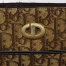 Christian Dior Trotter Canvas Shoulder Bag Brown Gold Auth 123107-17