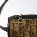 Christian Dior Trotter Canvas Shoulder Bag Brown Gold Auth 123107-10